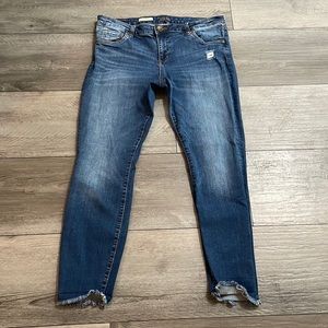 Kut from the Kloth, connie ankle skinny denim jeans, size 14, distressed